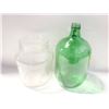 Image 1 : VINTAGE GREEN JUG & GLASS JAR