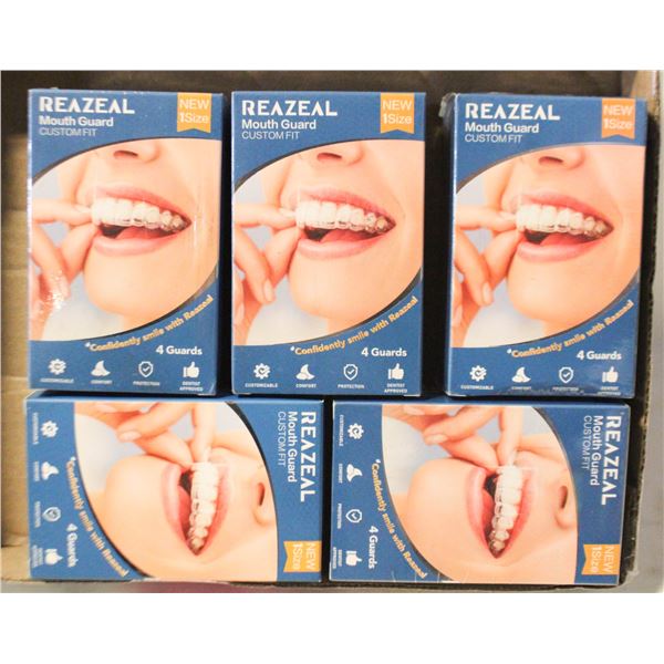 NEW 5 SEALED BOXES REAZEAL MOUTH GUARDS TOTAL 20-