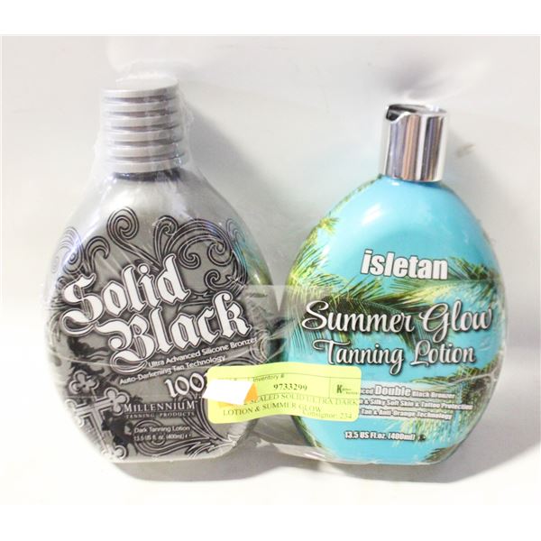 NEW 2 SEALED SOLID ULTRA DARK LOTION & SUMMER GLOW