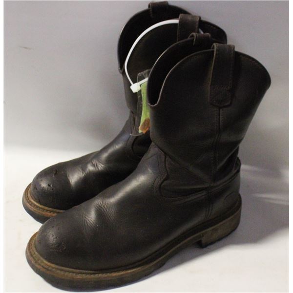 STEEL TOE COWBOY BOOTS SIZE 9