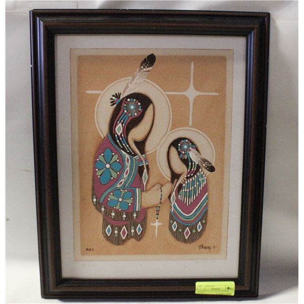 INDIGENOUS PICTURE, SIGNED HENRY