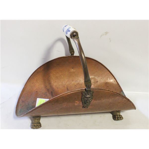 ANTIQUE COPPER COAL SCUTTLE