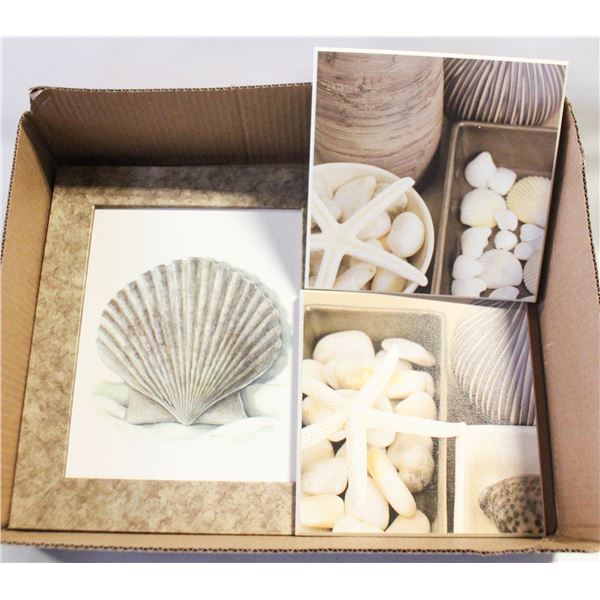 3 BEACH THEMED WALL PLAQUES 11”X13” & 8”X8”
