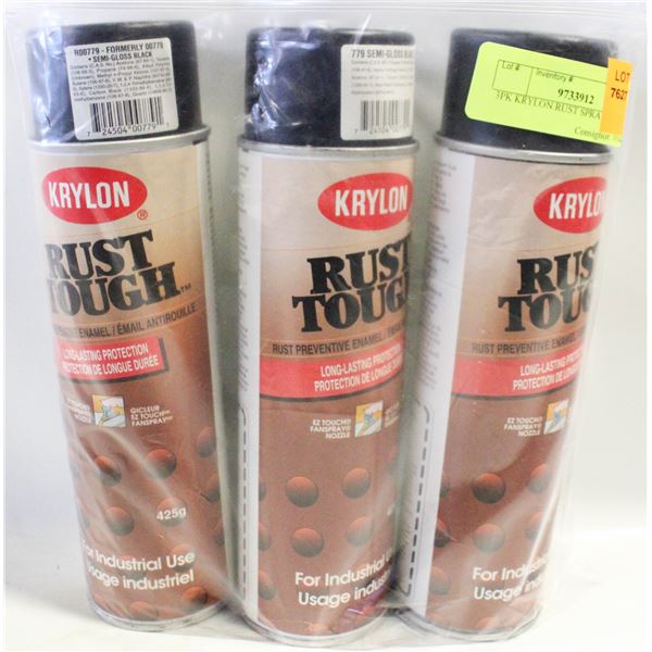 3PK KRYLON RUST SPRAY PAINT