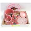 Image 1 : PINK DESK ORGANIZER, 4 TRINKET DISHES & MORE