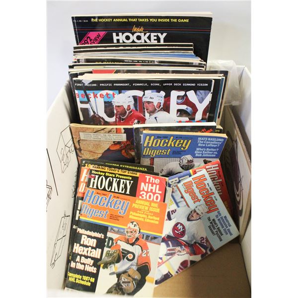 BOX OF HOCKEY MAGAZINES AND MORE