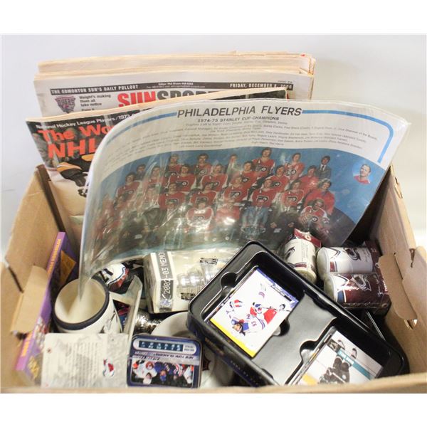 BOX OF HOCKEY MEMORABILIA