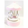 Image 1 : PINK & WHITE CAROUSEL MUSIC BOX LULLABY MUSIC