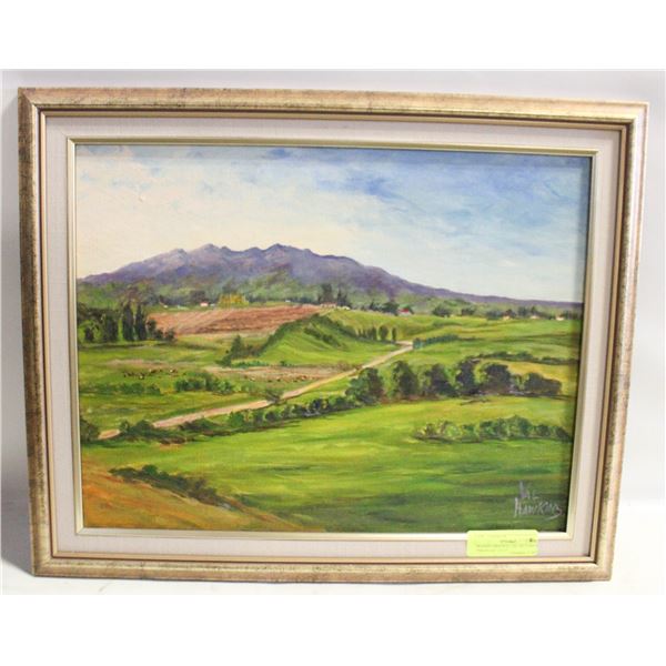 FRAMED ORIGINAL OIL ON CANVAS "PIRONGIA" 21X17