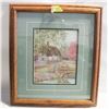 Image 1 : 14" X 16" OAKFRAME PRINT C/W GLASS