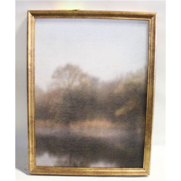 MISTY LANDSCAPE OF TREES REFLECTION IN