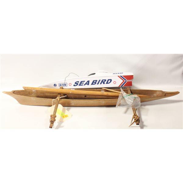 2 BOATS - SEA BIRD PLASTIC REMOTE RACINGNO REMOTE&