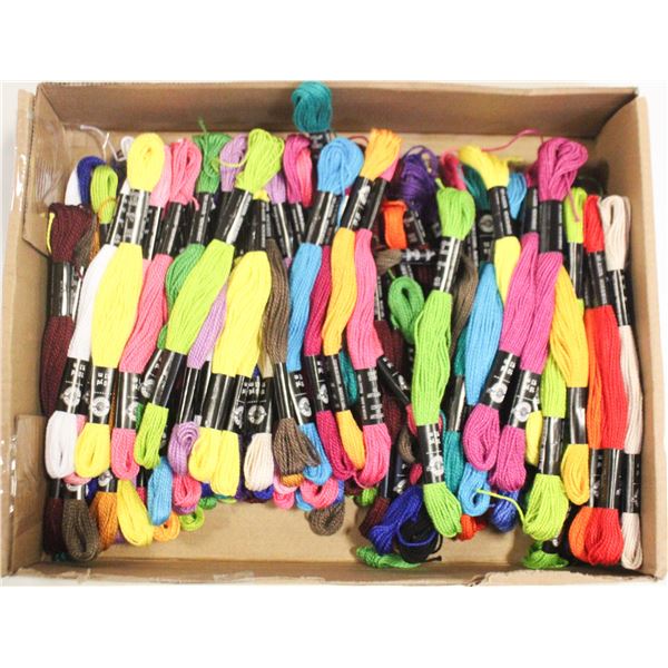 FLAT OF SKEINS OF EMBROIDERY FLOSS