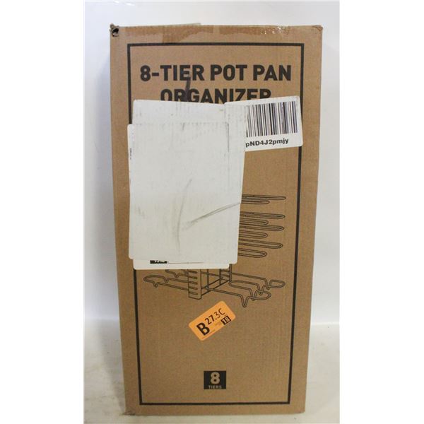 8 TIER METAL POT PAN ORGANIZER NEW IN BOX