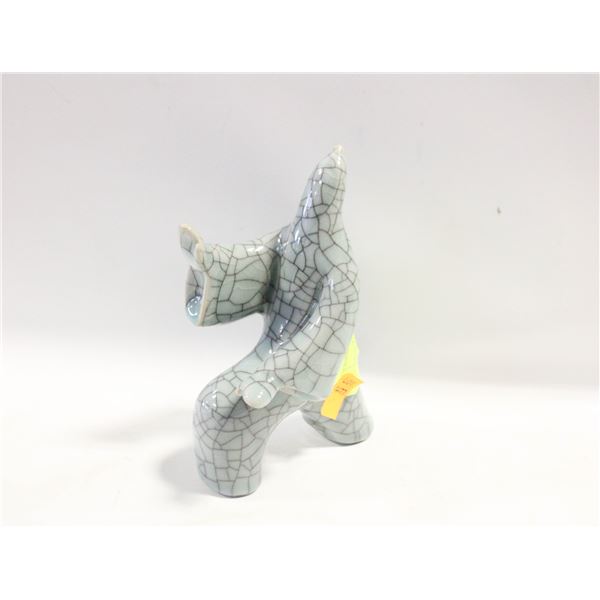 VINTAGE CRACKLE GLAZE MONK FIGURE