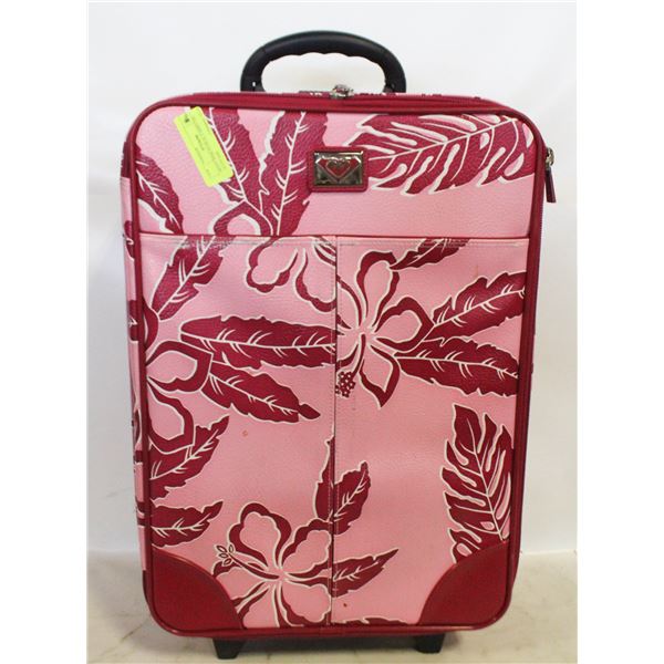 ROXY PINK FLORAL CARRY ON SUITCASE