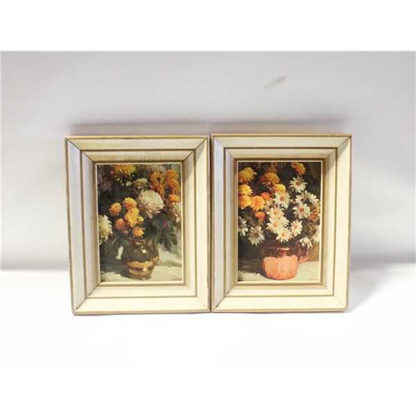 VINTAGE FRAMED "FLORAL" PRINTS- SET OF 2