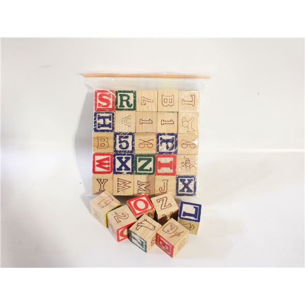 VINTAGE WOODEN BUILDING BLOCKS WITH