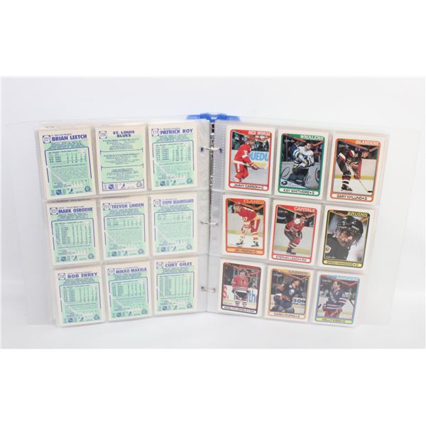 1990 O-PEE-CHEE HOCKEY CARDS IN BINDER INCOMPLETE