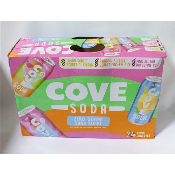 BOX OF 18 COVE SODA ZERO SUGAR DRINKS - 18 X 355ML