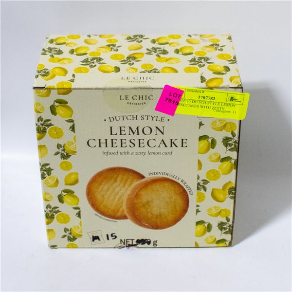 BOX OF 15 DUTCH STYLE LEMON CHEESECAKES WITH ZESTY