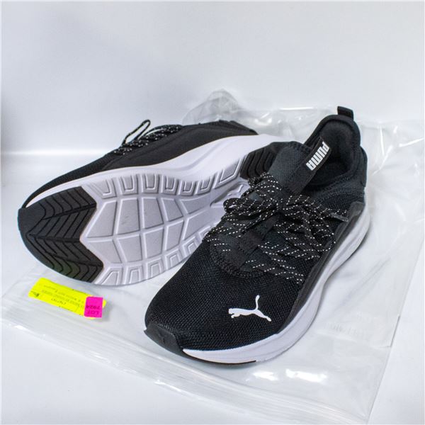 PUMA MENS RUNNING SHOES BLACK & WHITE SIZE 8