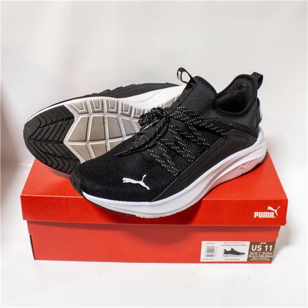 PUMA MENS RUNNING SHOES BLACK & WHITE SIZE 11
