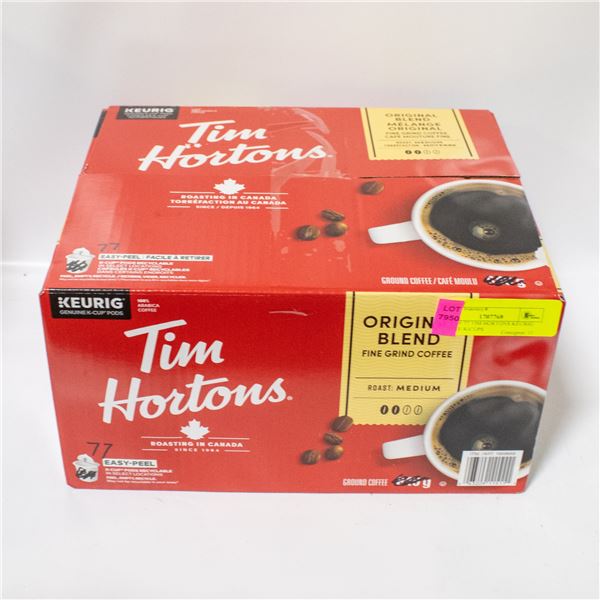 BOX OF 77 TIM HORTONS KEURIG COFFEE K-CUPS