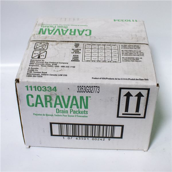 CASE WITH 4 CONTAINERS OF CARAVAN DRAIN PACKETS