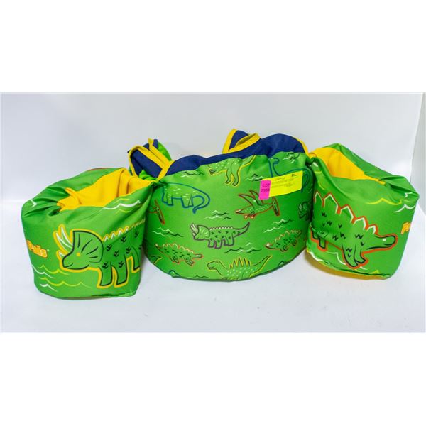 NEW PADDLE PALS BABY SWIM TRAINER GREEN DINOSAURS