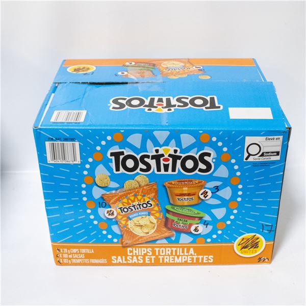 BOX OF TOSTITOS SNACK SIZED TORTILLA CHIPS & DIPS