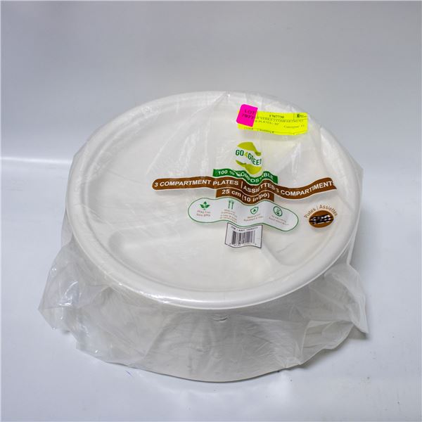 BAG OF VERKA 2 COMPARTMENT PAPER PLATES - 10"