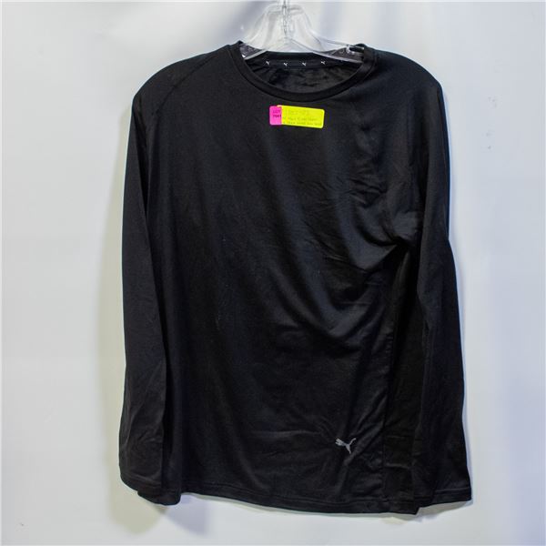 PUMA MENS BASE LAYER LONG SLEEVE SHIRT BLACK SZ SM
