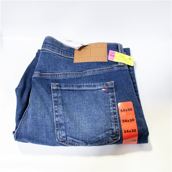 NEW MENS 34 X 30 TOMMY HILFIGER FLEX STRAIGHT CUT