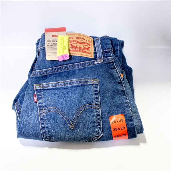 NEW WOMENS LEVIS HIGH WAISTED MOM JEANS 28 X 29