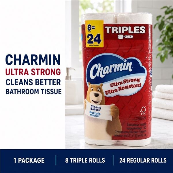 CHARMIN ULTRA STRONG 8=24 TRIPLES TOILET PAPER