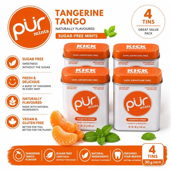 4 PUR TANGERINE TANGO MINTS 30G BB 09/26