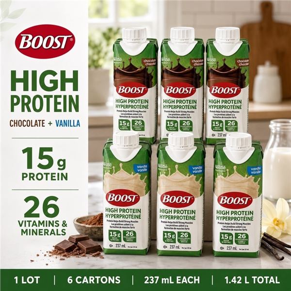 6 BOOST HIGH PROTEIN CHOCOLATE & VANILLA BB 09/26