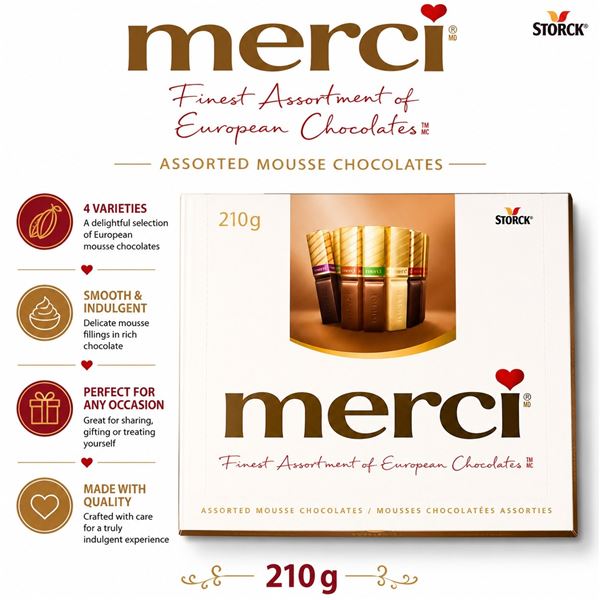 MERCI EUROPEAN CHOCOLATES 210G BB 04/26