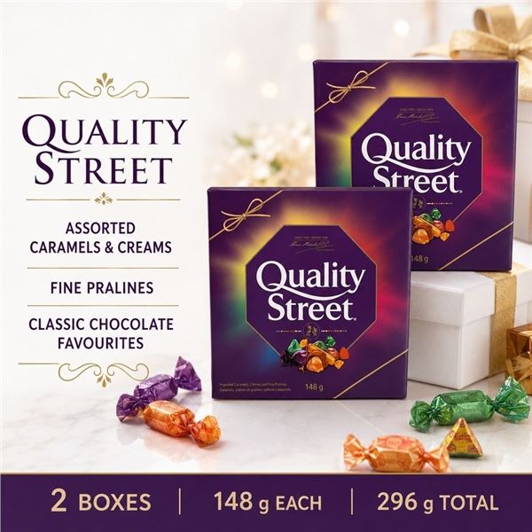 2 QUALITY STREET CHOCOLATES 148G BB 05/26