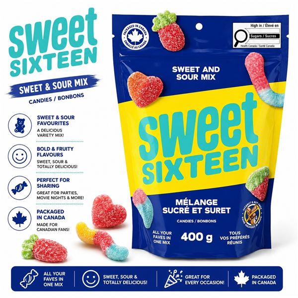 SWEET SIXTEEN SWEET & SOUR MIX 400G BB 03/27