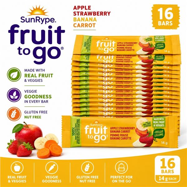 16 SUNRYPE FRUIT TO GO STRAWBERRY BANANA CARROT