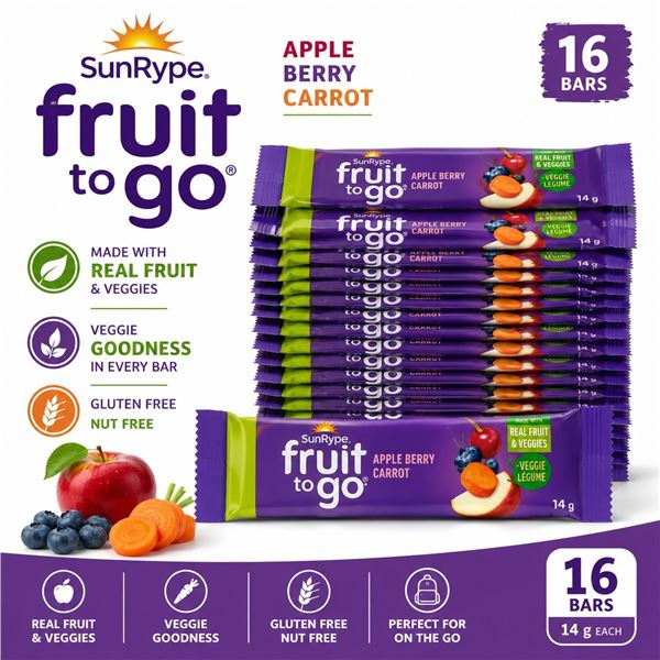 16 SUNRYPE FRUIT TO GO APPLE BERRY CARROT BB