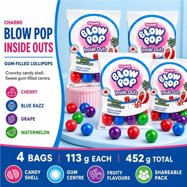4 CHARMS BLOW POP INSIDE OUTS 113G BAGS