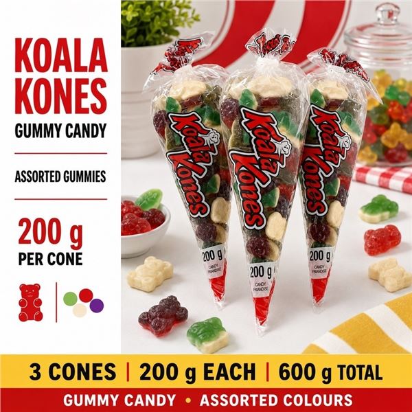 3 KOALA KONES CANDY CONES 207G BB 06/27