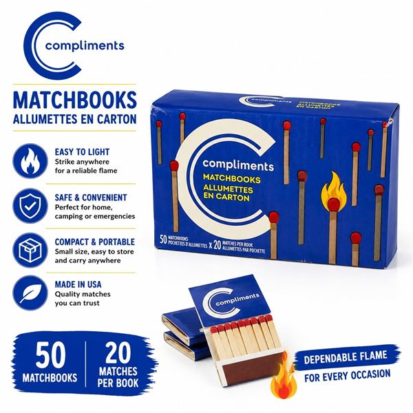COMPLIMENTS MATCHBOOKS 50 PACKS