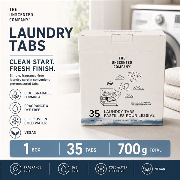 THE UNSCENTED COMPANY 35 LAUNDRY TABS