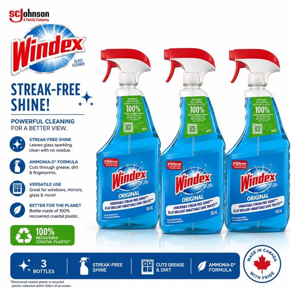 3 WINDEX ORIGINAL GLASS CLEANER 765ML