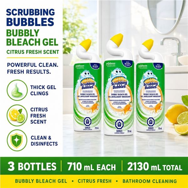 3 SCRUBBING BUBBLES CITRUS BLEACH GEL 710ML