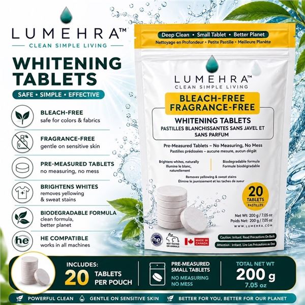 LUMEHRA BLEACH FREE WHITENING TABLETS 20 CT